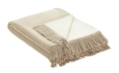 como Wohndecke mit Fransen Doubleface Sophia | Beige, Creme