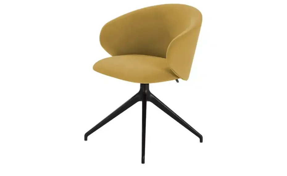 Connubia Polsterstuhl drehbar Tuka | Zitronengelb, Schwarz, matt