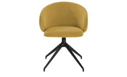 Connubia Polsterstuhl drehbar Tuka | Zitronengelb, Schwarz, matt