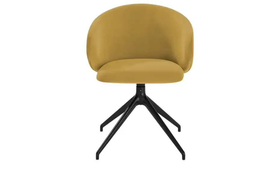 Connubia Polsterstuhl drehbar Tuka | Zitronengelb, Schwarz, matt