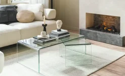Couchtisch aus Glas Tessera | 108 cm, transparent