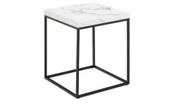 Couchtisch Campalto | Marmoroptik, Weiß, 40 cm
