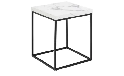 Couchtisch Campalto | Marmoroptik, Weiß, 40 cm