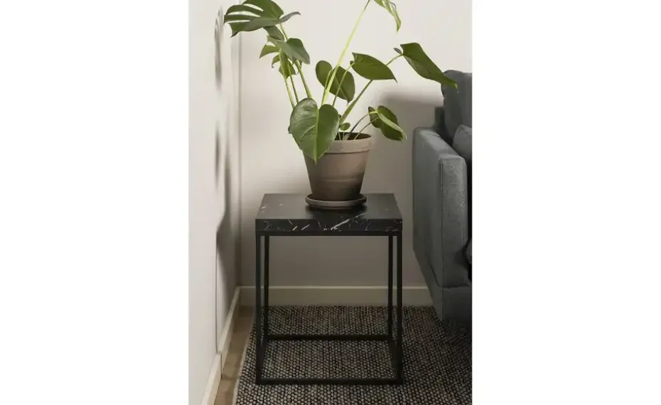 Couchtisch Campalto | Marmoroptik, Schwarz, 40 cm