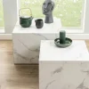 Couchtisch 2er Set Chioggio | Marmoroptik, Weiß