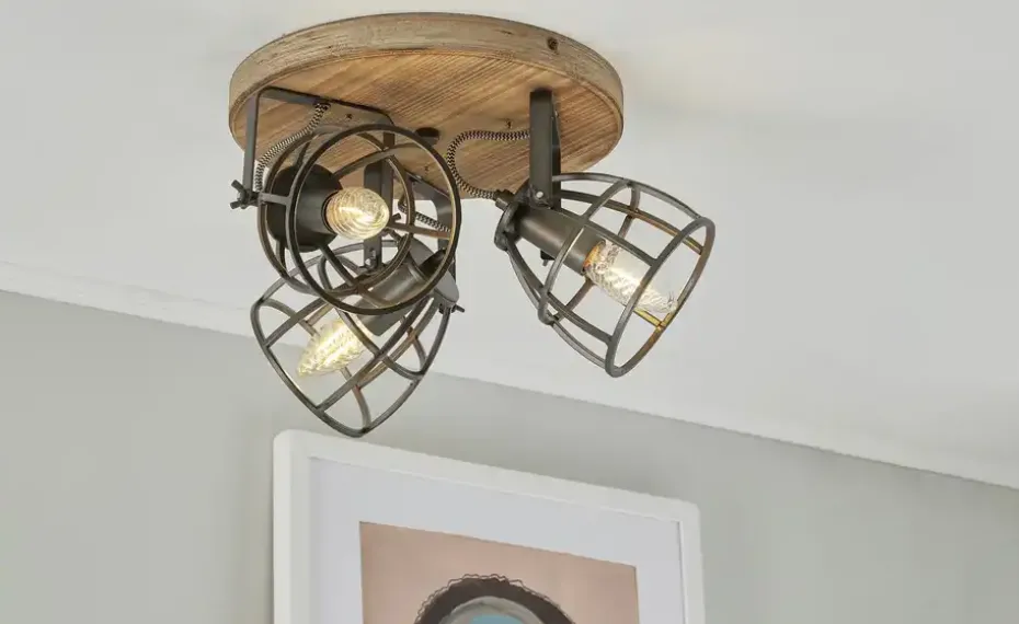 Deckenleuchte, 3-flammig, Holz/Metall | Möbel Höffner