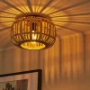 Deckenleuchte, 1-flammig. Rattanschirm  `klein`