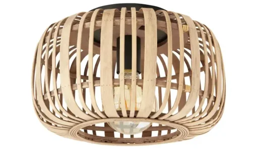 Deckenleuchte, 1-flammig. Rattanschirm  `klein`