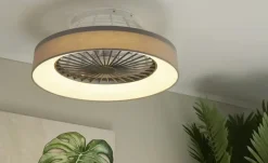 Deckenventilator mit Stoffschirm in grau | Höffner