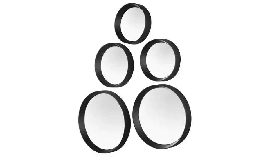 Dekospiegel 5er Set Capovalle | Schwarz | Möbel Höffner