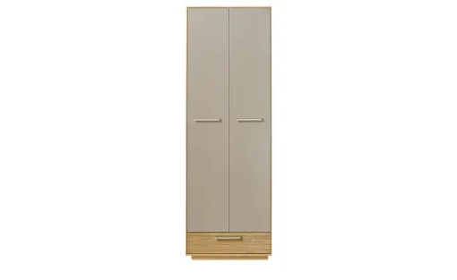 Dielenschrank Longo | Eiche bianco, Taupe, Ohne Schuhroste, mit Kleiderstange