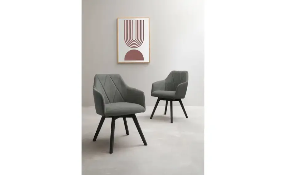 Dine + Mine Armlehnstuhl mit Diamant-Steppung Xalapa | Anthrazit, Buche, Schwarz, lackiert