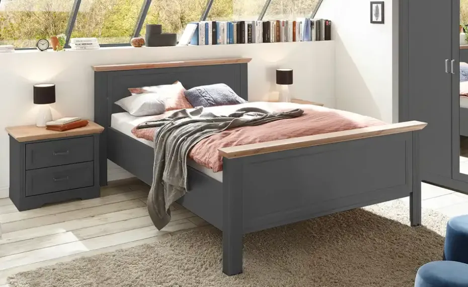 Doppelbett Varese | Graphit, 140 cm | Möbel Höffner