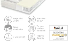 Dreamer eXpress 7-Zonen-Latex-Tonnentaschenfederkernmatratze Senso 2 | 90 cm, 190 cm