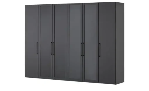 Drehtürenschrank 300 cm mit Glastüren Uma | Standardausstattung