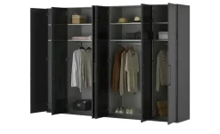 Drehtürenschrank 300 cm mit Glastüren Uma | Standardausstattung