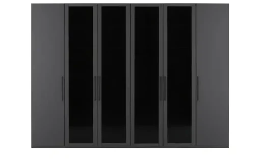 Drehtürenschrank 300 cm mit Glastüren Uma | Standardausstattung