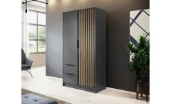 Drehtürenschrank Nelly | ohne Spiegel, Graphit