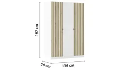 Drehtürenschrank Piove | Weiß, 3 Stück | Möbel Höffner