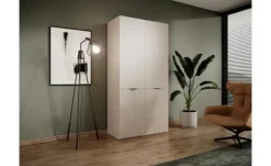 Drehtürenschrank Sandbox | ohne Beleuchtung, Beige, satiniert