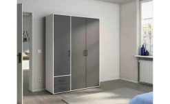 Drehtürenschrank Yarm | Absetzung: Weiß, 140 cm