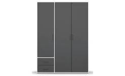 Drehtürenschrank Yarm | Absetzung: Weiß, 140 cm