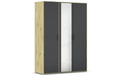Drehtürenschrank Yarm | Absetzung: Eiche Artisan, 140 cm