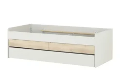 Duobett mit Stauraum Grow Up | 90 cm, Sand, Grau, Eiche (Nachbildung), Greige