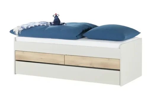 Duobett mit Stauraum Grow Up | 90 cm, Sand, Grau, Eiche (Nachbildung), Greige