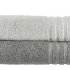 Duschtuch (70 x 140cm), 2er-Set Anthrazit-Hellgrau Soft Cotton
