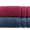 Duschtuch (70 x 140cm), 2er-Set Rubinrot-Marineblau Kuschel Wuschel
