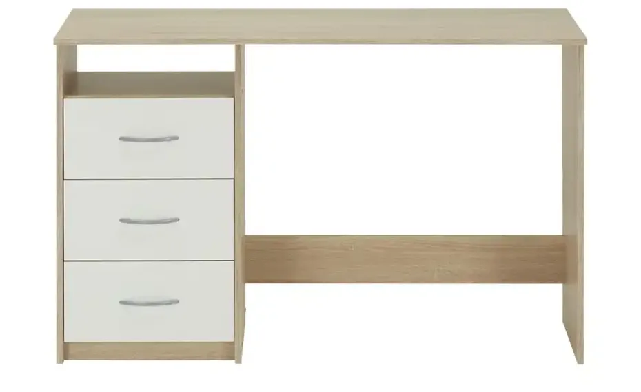 Eckschreibtisch Aras | Eiche sägerau (Nachbildung), Weiß, Eiche Sonoma (Nachbildung)