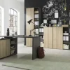 Eckschreibtisch Cuando | Steingrau, Eiche (Nachbildung), Grau