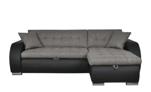 Ecksofa Aries | Grau, Schwarz, rechts | Möbel Höffner