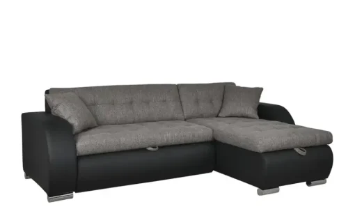 Ecksofa Aries | Grau, Schwarz, rechts | Möbel Höffner