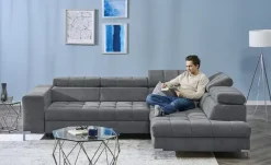 Ecksofa Arte | rechts, Dunkelgrau | Möbel Höffner