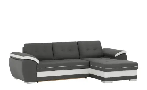 Ecksofa Marc | rechts, Anthrazit, Weiß | Möbel Höffner
