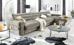 Ecksofa Samt Scarlatti | Silbergrau, rechts | Höffner