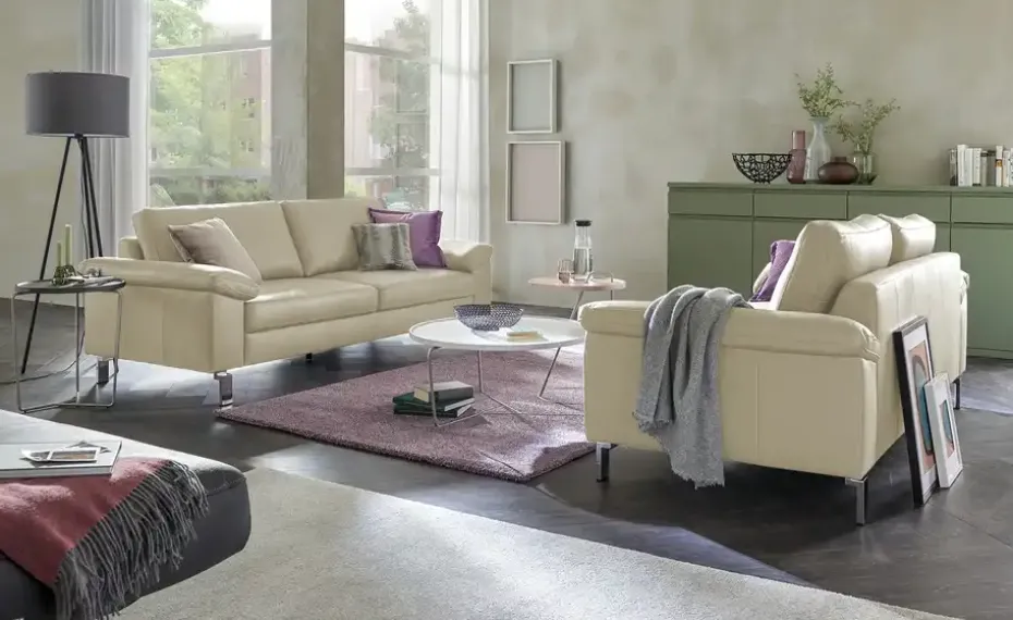 Einzelsofa aus Echtleder Bena | Creme | Möbel Höffner