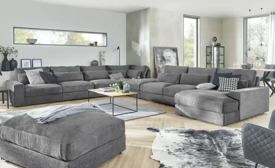 Element Hocker Branna | Anthrazit, Cordstoff | Höffner