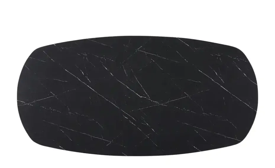 Esstisch Magic | Steinoptik schwarz, Kufen (trapezförmig)