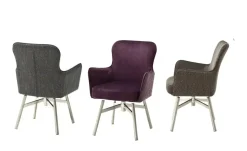 Esszimmerstuhl  drehbar Effi | Anthrazit, 4-Fußgestell