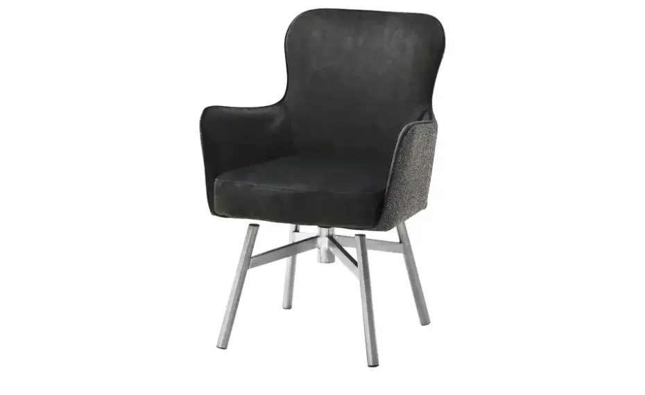 Esszimmerstuhl drehbar Effi | Anthrazit, 4-Fußgestell