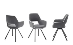 Esszimmerstuhl  drehbar Jenala | Grau, Armlehne