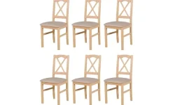 Esszimmerstuhl 6er-Set | Eiche Sonoma, Beige | Höffner