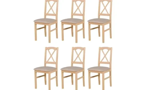 Esszimmerstuhl 6er-Set | Eiche Sonoma, Beige | Höffner