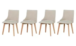 Esszimmerstuhl 4er-Set | holzfarben, Hellgrau | Höffner