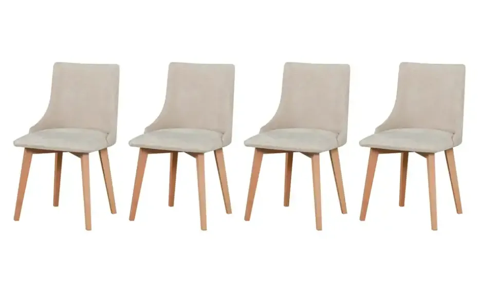 Esszimmerstuhl 4er-Set | holzfarben, Hellgrau | Höffner