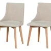 Esszimmerstuhl 2er-Set | holzfarben, Hellbeige