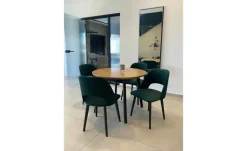 Esszimmerstuhl 4er-Set | Schwarz, Dunkelgrün | Höffner